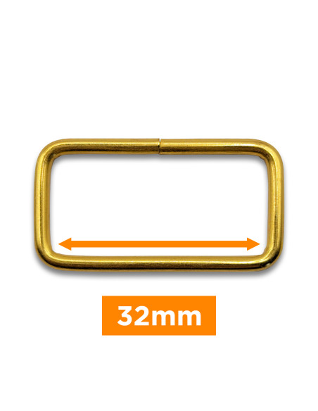 Fivela retangular - Ouro 32 mm