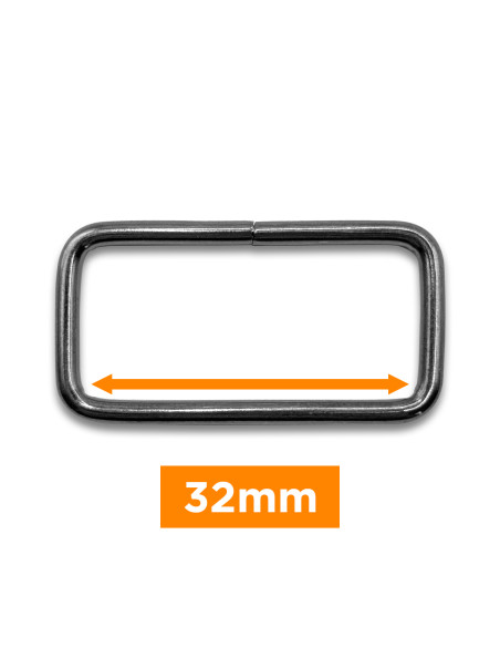 Fivela retangular - Cano de espingarda 32 mm