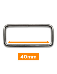 Fivela retangular - Prata 40 mm