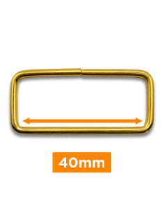 Fivela retangular - Ouro 40 mm
