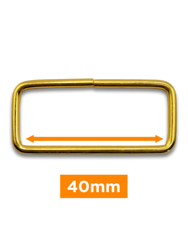 Fivela retangular - Ouro 40 mm