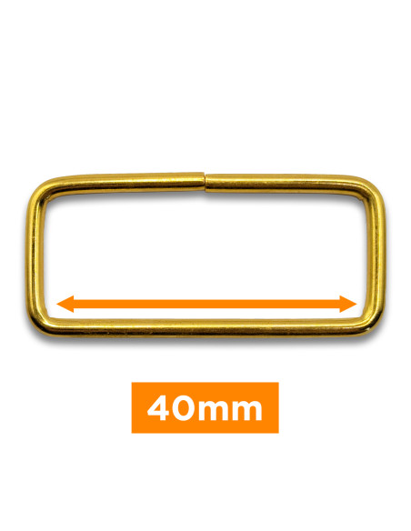Fivela retangular - Ouro 40 mm