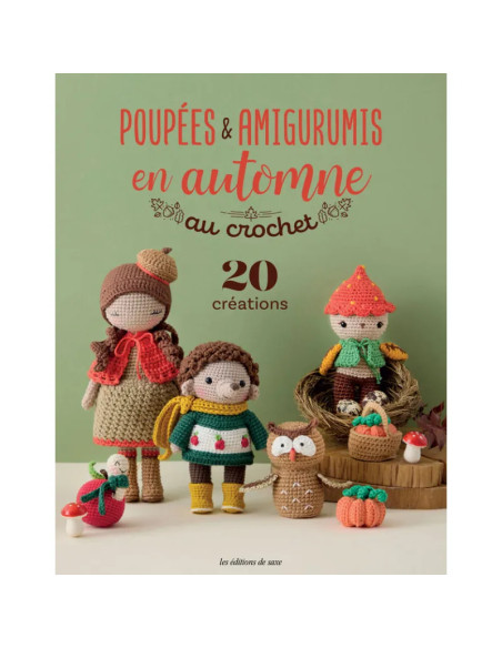 Livro de bonecas e amigurumis no outono