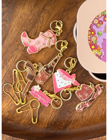 Conjunto de 12 marcadores de malha - Cowgirl summer