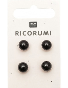 Cartão de 4 olhos 8,5 mm preto Ricorumi