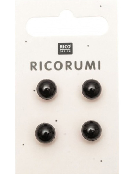 Cartão de 4 olhos 8,5 mm preto Ricorumi