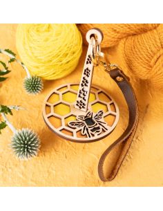 Pulseira porta-novelo de lã - Abelha