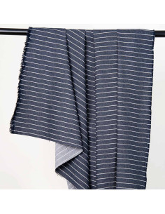Tecido Denim Listras Largas Azul Médio - Atelier Brunette