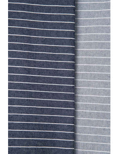 Tecido Denim Listras Largas Azul Médio - Atelier Brunette 2