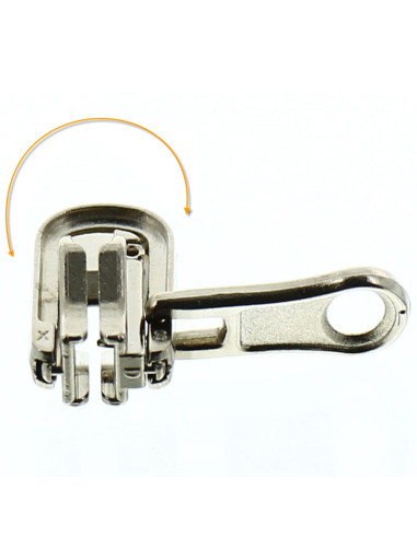 Cursor duplo para fecho sintético 6 mm - Prata