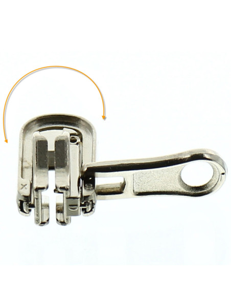 Cursor duplo para fecho sintético 6 mm - Prata