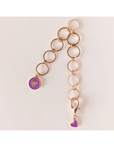 Corrente de contagem de pontos pequenos corações - Violeta