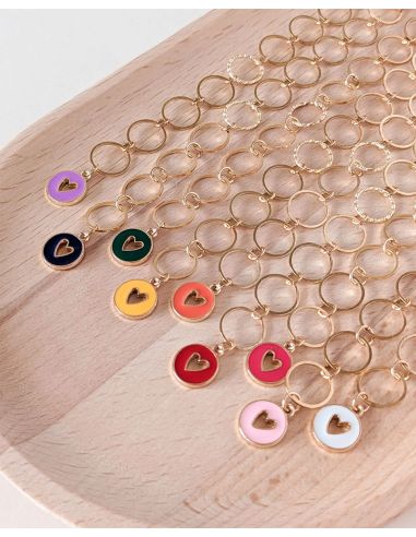 Corrente de contagem de pontos pequenos corações - Branco