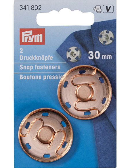 Botões de pressão para costurar 30 mm - Ouro rosa