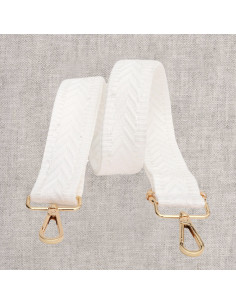 Alça de bolsa em espinha de peixe com mosquetões - Branco