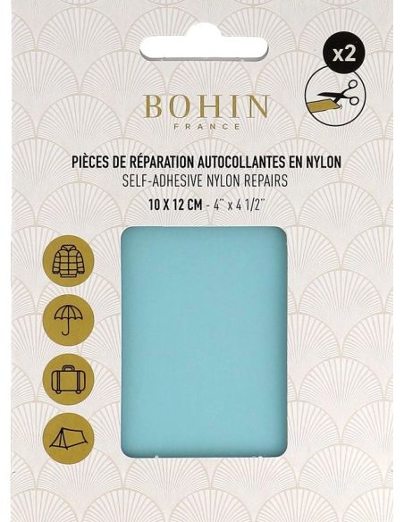 Peças de reparação autocolantes em nylon Bohin - Azul claro
