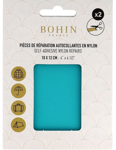 Peças de reparação autocolantes em nylon Bohin - Azul turquesa