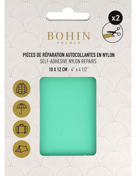 Peças de reparação autocolantes em nylon Bohin - Verde menta