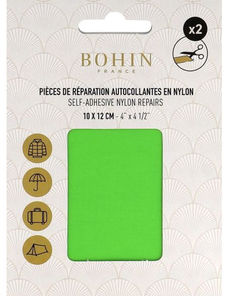 Peças de reparação autocolantes em nylon Bohin - Verde maçã