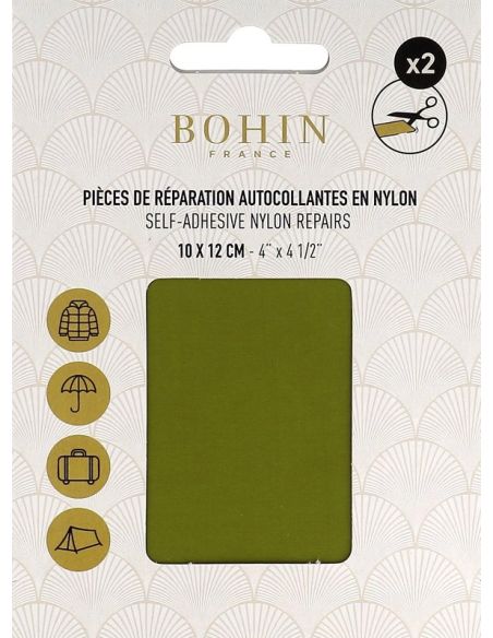 Peças de reparação autocolantes em nylon Bohin - Verde folha