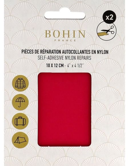 Peças de reparação autocolantes em nylon Bohin - Rosa fúcsia