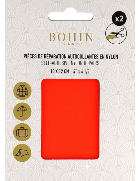Peças de reparação autocolantes em nylon Bohin - Laranja fluorescente