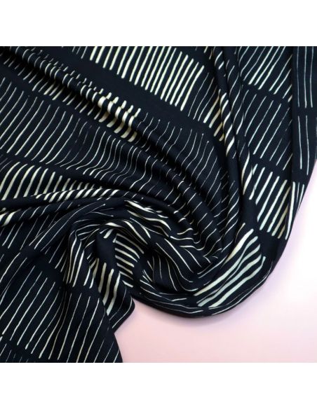 Tecido sarja viscose Sticks - Preto