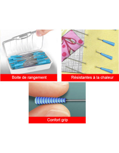 Caixa de 50 alfinetes mágicos especiais para quilting 2