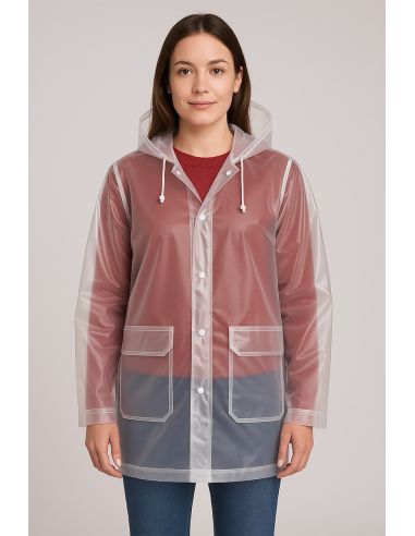 Tecido de lona impermeável para capa de chuva - Transparente