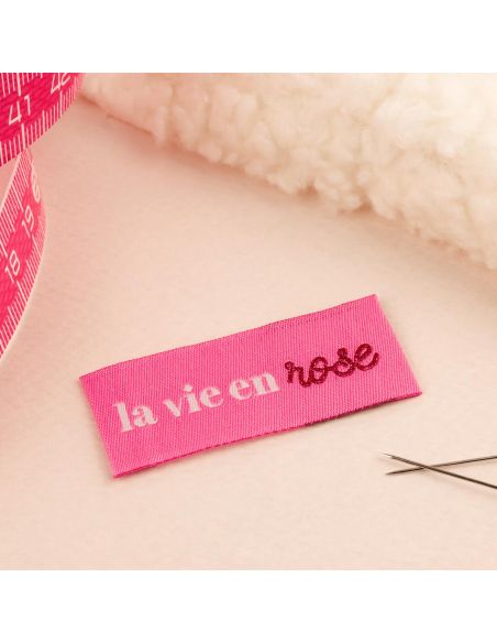 Conjunto de 4 etiquetas para costurar - La vie en rose