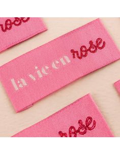 Conjunto de 4 etiquetas para costurar - La vie en rose 2