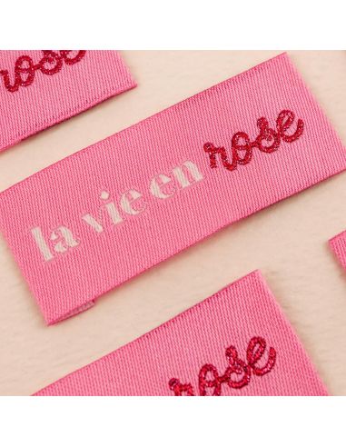 Conjunto de 4 etiquetas para costurar - La vie en rose