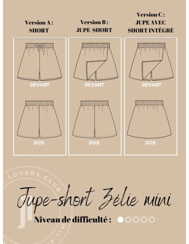 Padrão de saia e short Zélie mini - Joli Lab