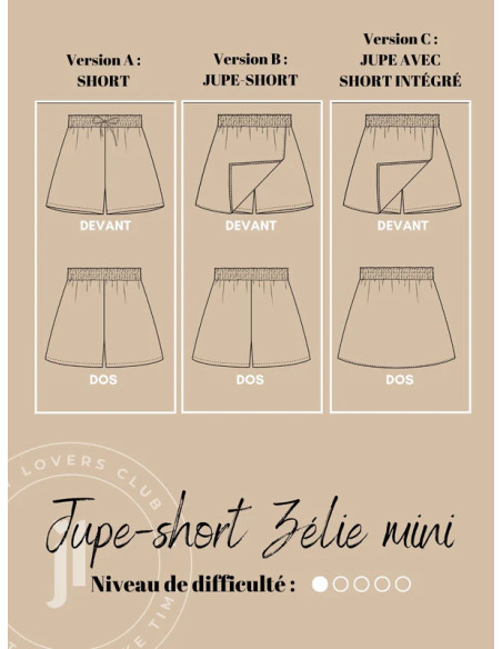 Padrão de saia e short Zélie mini - Joli Lab
