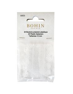 Botões de pressão redondos para costurar em plástico transparente 10 mm Bohin