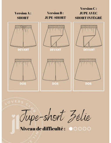 Padrão de saia e short Zélie - Joli Lab