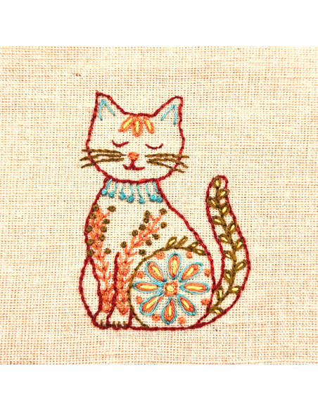 Folhas de transferência de bordado hidrossolúveis - Gatos folclóricos
