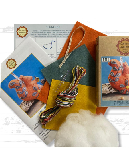 Mini kit feltro - Esquilo folclórico