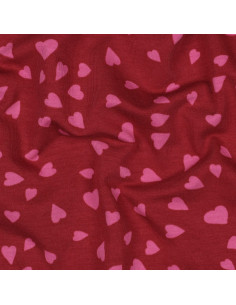 Tecido moletom felpudo corações - Vermelho