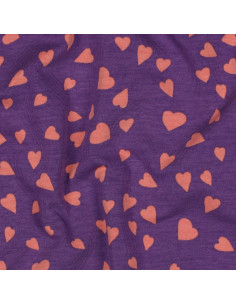 Tecido moletom felpudo corações - Violeta