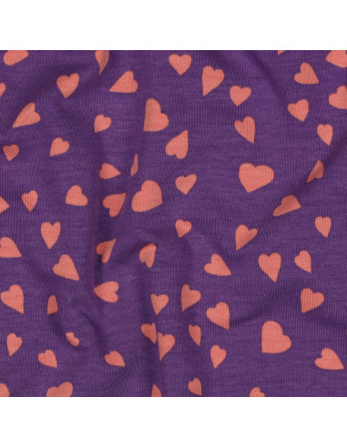 Tecido moletom felpudo corações - Violeta