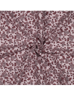 Tecido de flanela com flores - Rosa
