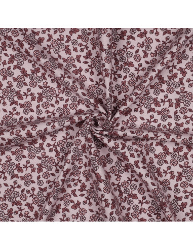 Tecido de flanela com flores - Rosa
