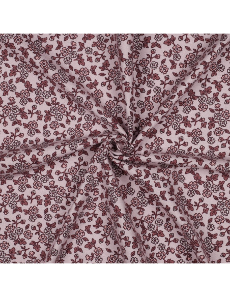 Tecido de flanela com flores - Rosa