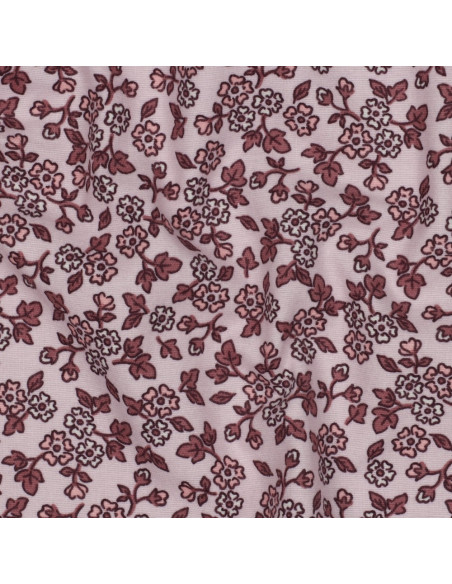 Tecido de flanela com flores - Rosa