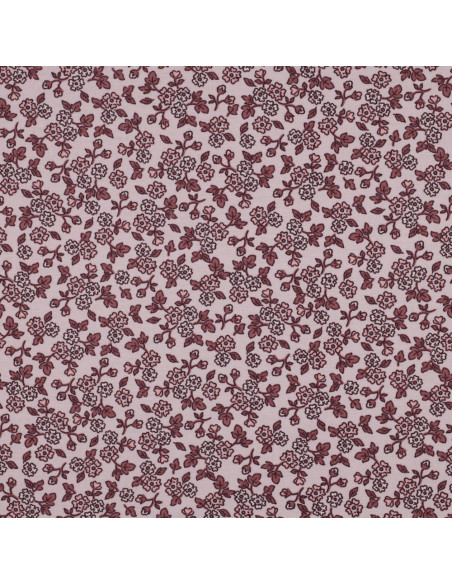 Tecido de flanela com flores - Rosa
