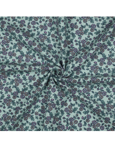 Tecido de flanela com flores - Menta
