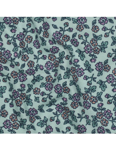 Tecido de flanela com flores - Menta 2