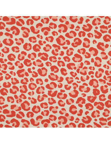 Tecido moletom Leopardo - Laranja