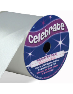 Fita de cetim Celebrate branca - 50 mm x 4 metros